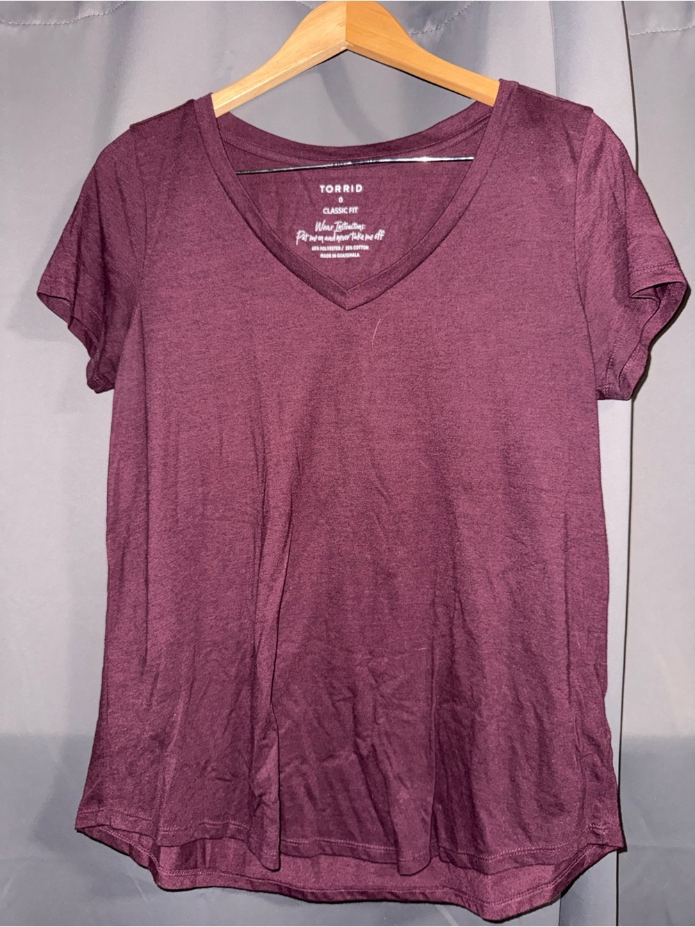 Torrid Women's V-Neck Tee in Plum size 0